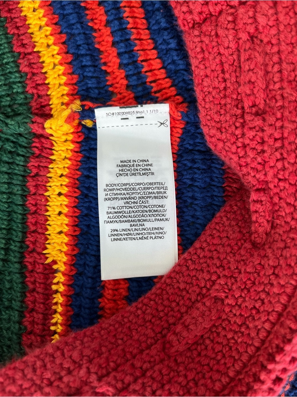 Polo by Ralph Lauren Linen Cotton Multi-Stripe Crochet Sweater & Shorts Set - Picture 8 of 8